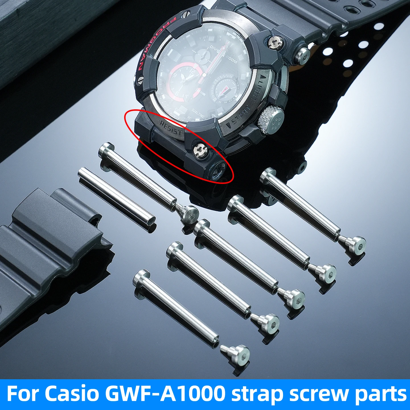 Tornillos para reloj GWF A1000, para G-SHOCK Casio GWF-A1000, séptima generación, Frogman, tornillo lateral de la correa del reloj, varilla de conexión con herramientas