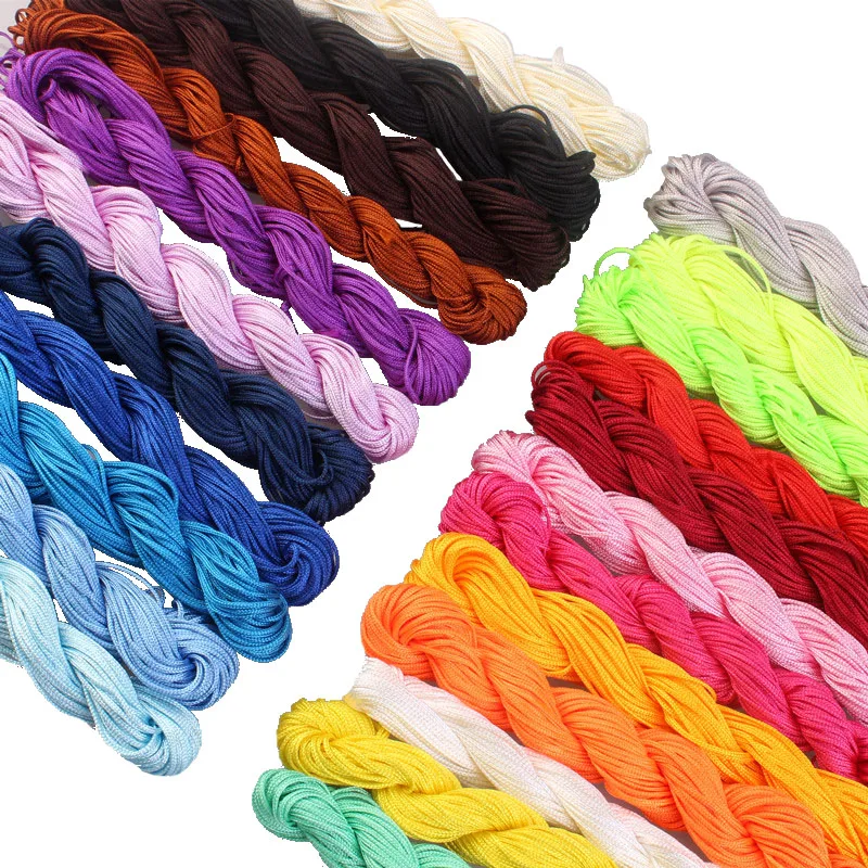 23 Colors 1mm Chinese Knotting Cord Nylon Shamballa Macrame Thread Cord Beading String for Bracelet Making