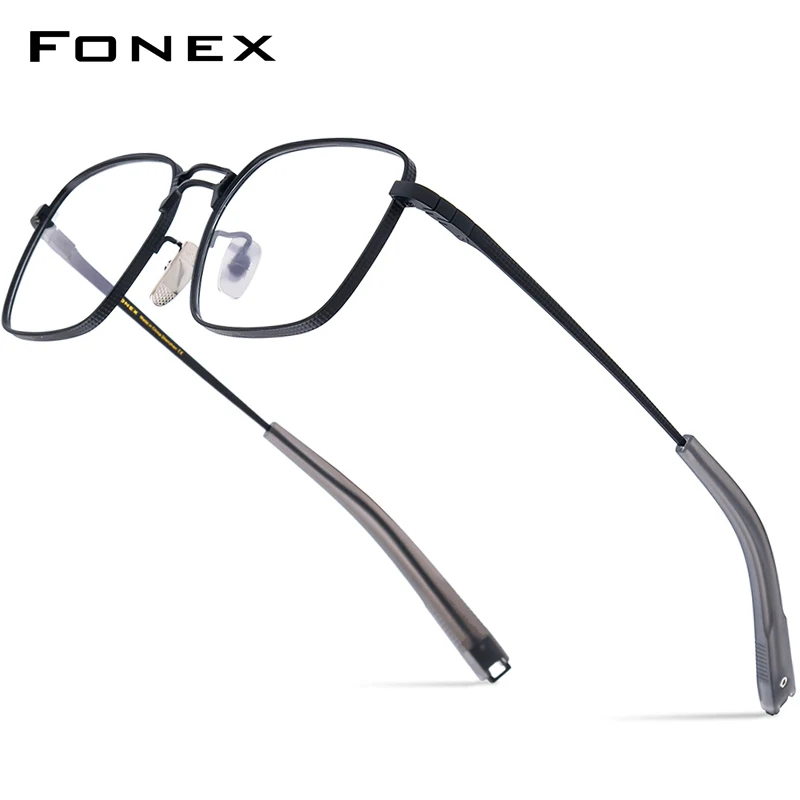 FONEX Acetate ไทเทเนียมกรอบแว่นตาผู้ชาย 2024 ผู้หญิงสแควร์แว่นตา Retro แว่นตาแว่นตา MRX-8827