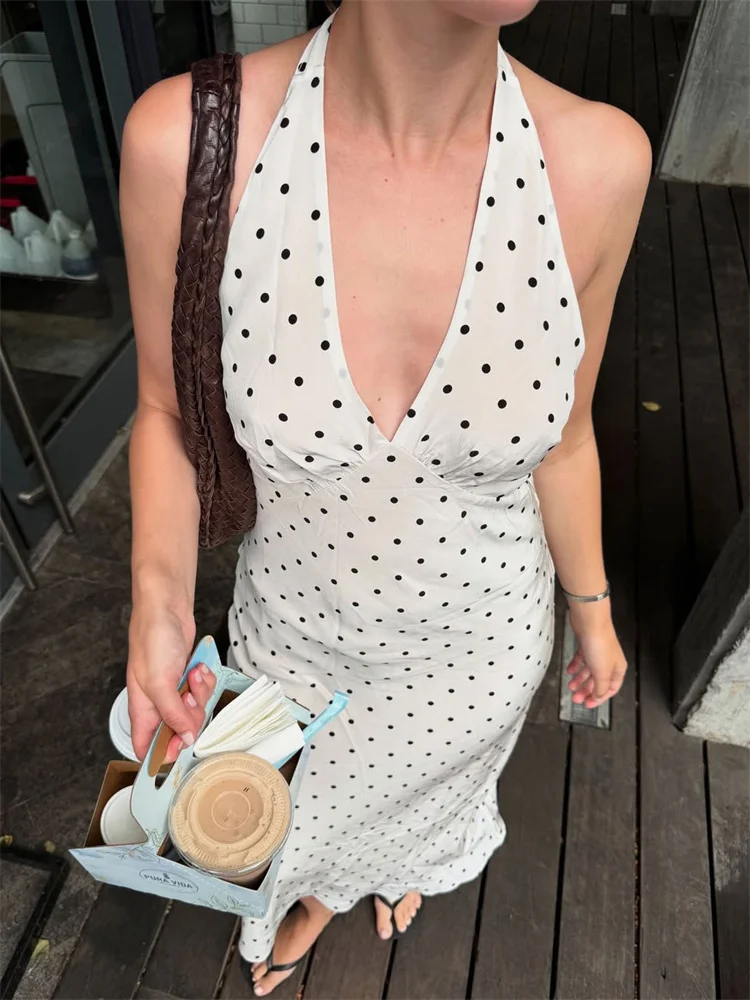 

Tossy V-Neck Fashion Backless Long Dress Women Lace-Up Patchwork Slim Pleated Contrast Bodycon Dress Female Elegant Party Dress