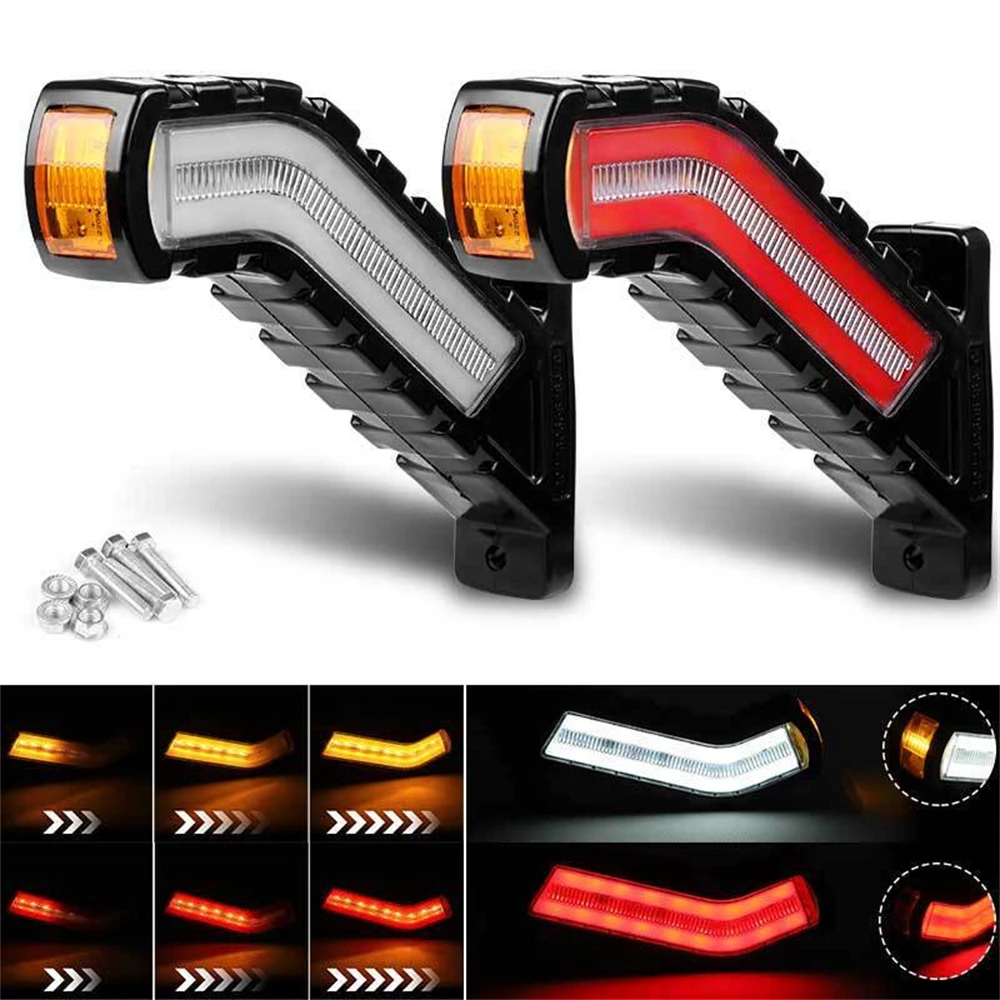 

2PCS Sequential Turn Signal LED Outline Side Marker Light 12-24V LED Lights Truck Trailer LED Truck Side Lights