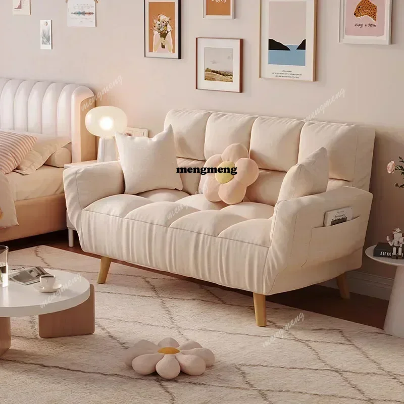 White Lazy Living Room Sofas Relaxing Nordic Modern Style Lounge Sofas Cloud Minimalist Curved Wood Sillon Cama Hotel Furniture
