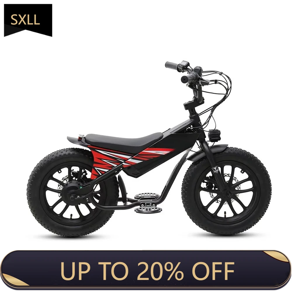 

SXLL 16 "x 3.0" tires bicycle F/R alloy mechanical disc brakes 36V/250W rear hub motor children's motorcycle