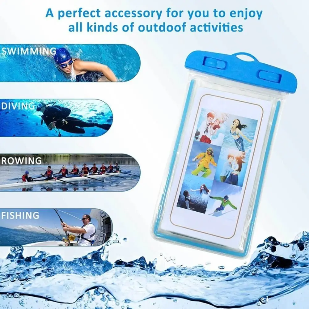 Waterproof Luminous Waterproof Phone Case Touch Screen Transparent Swimming Bag Underwater Photography Phone Pouch Swimming