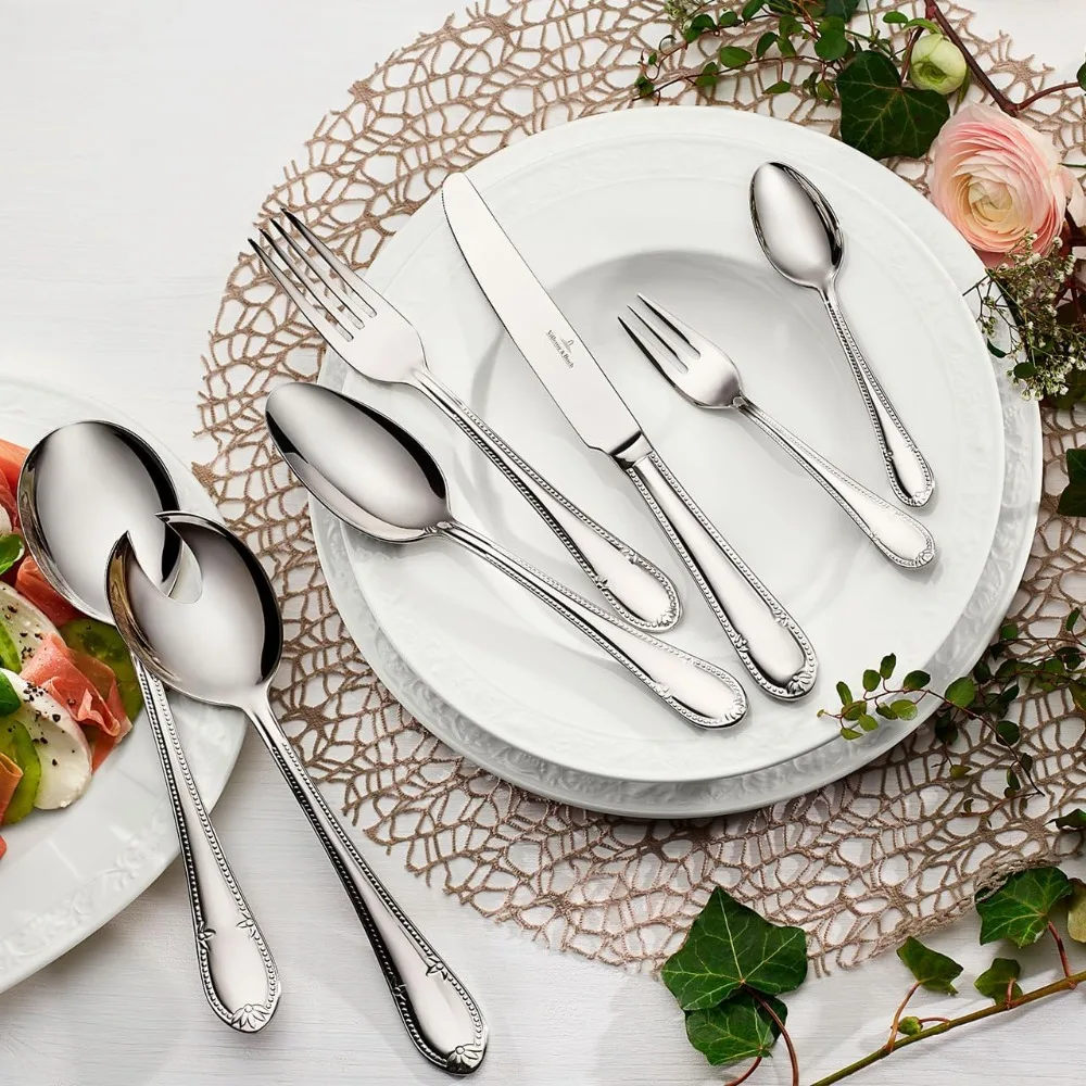 

NEW Mademoiselle 64 Piece Flatware Set for 12, Includes Serving Pieces