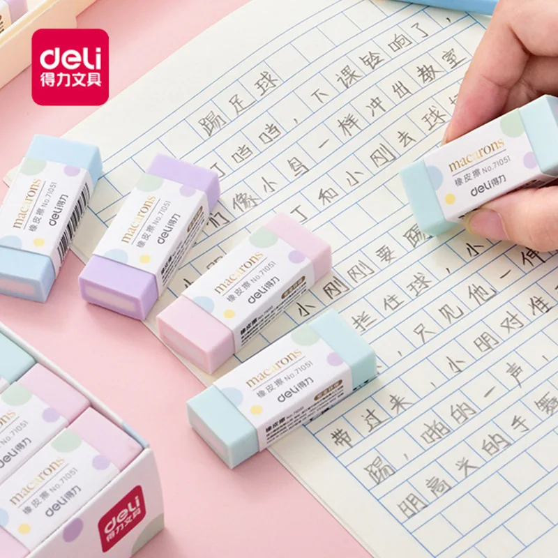 Deli-Kawaii Lápis Eraser, Originality Correção Suprimentos, Retângulo Papel, Papelaria Escola