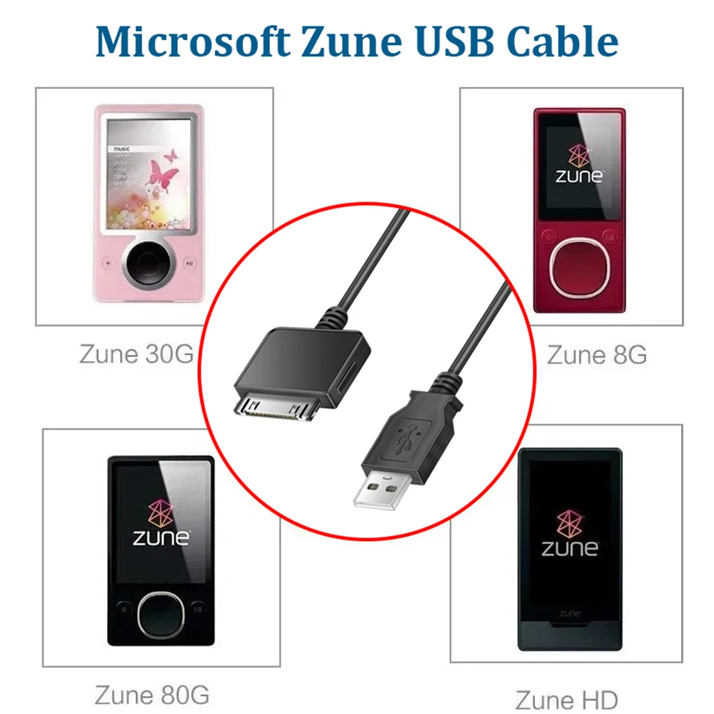 Microsoft Zune USB Cable for Zune 2G/Zune HD–Data Transfer