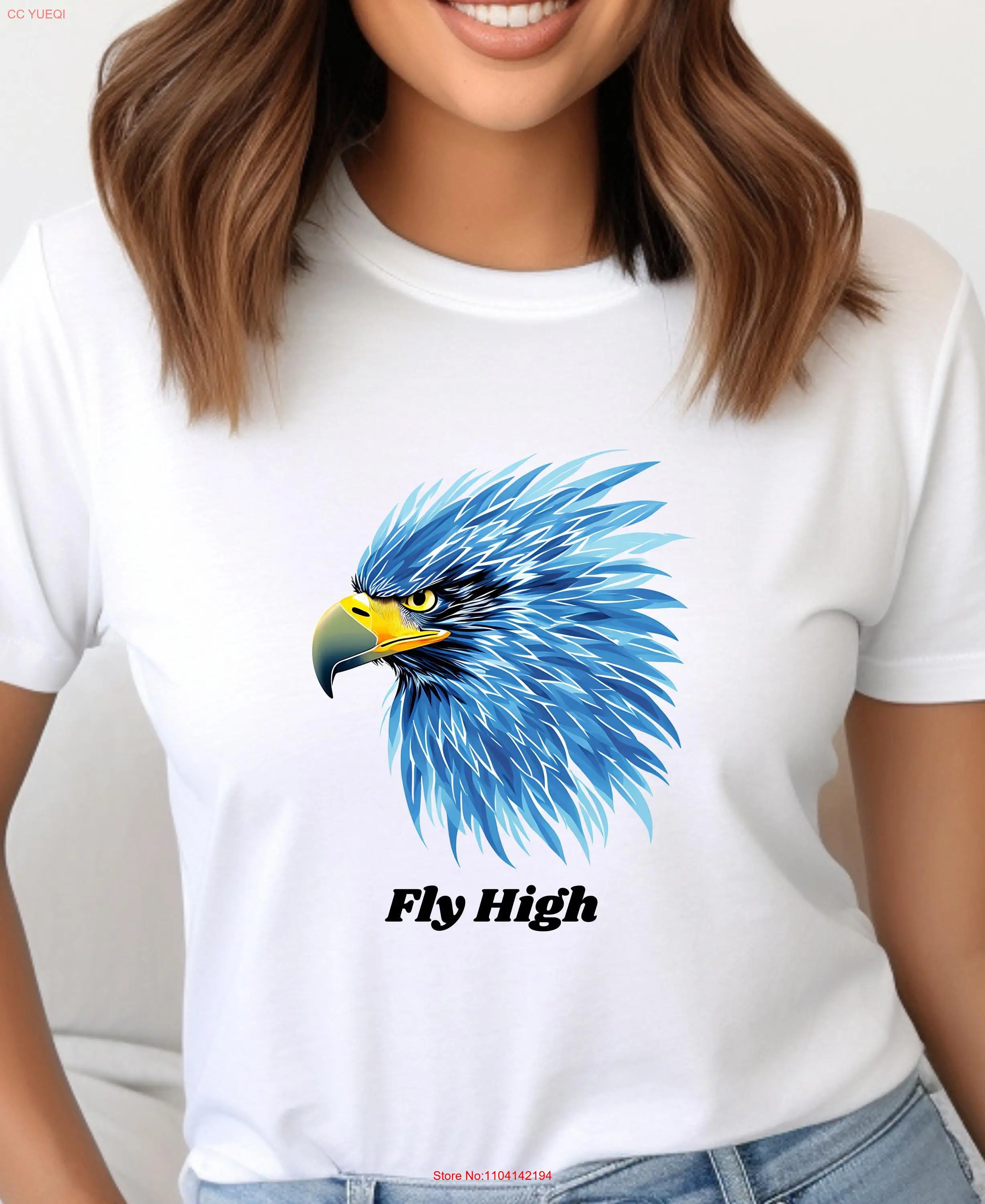 Fly High Eagle T Shirt Motivational Inspirational Ambition and Strength Great  long or short sleeves