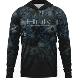 Camiseta de pesca transpirable UPF 50 con capucha para hombre
