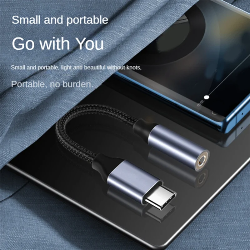 USB Tipo C para 3.5mm Adaptador Aux, Cabo De Áudio, Conversor De Cabo De Fone De Ouvido, Samsung Galaxy S21 Ultra, S20, 3, 5 Jack