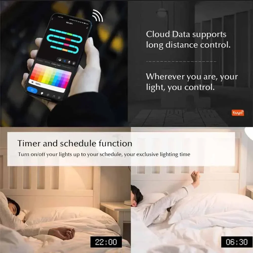 Tuya Zigbee SPI Led Controller DC5-24V RGB/RGBW WS2811 2812 2814 Addressable Dynamic RF Remote Tuya APP Voice for Google Alexa