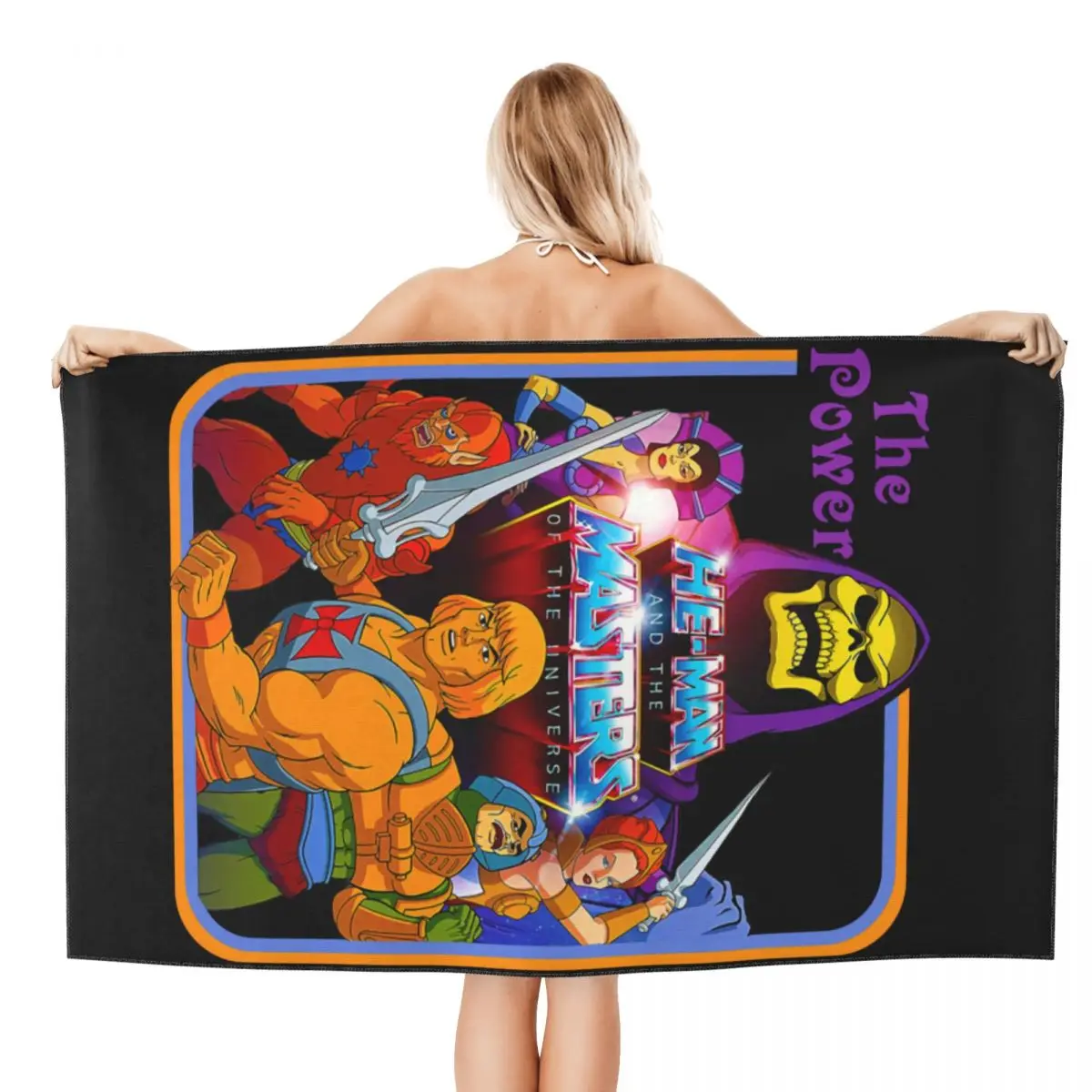 Custom Quick Drying Microfiber Bath Beach Towel Soft Linen 80s Skeletor She-Ra Beast Yoga Bathroom Towels