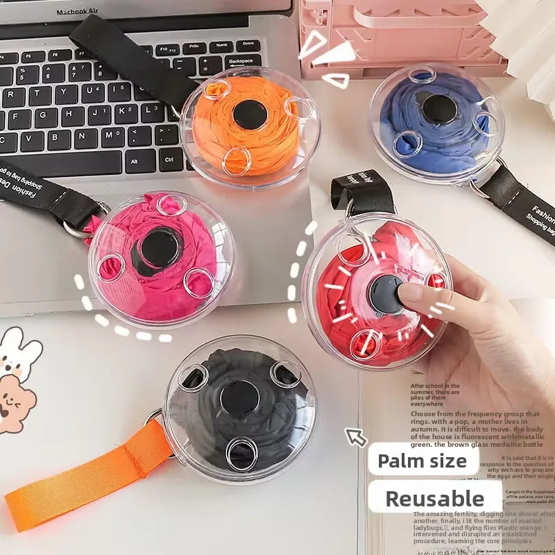 

Portable Multi-functional Small Disc Folding Bag Creative Supermarket Telescopic Storage Shopping Bag