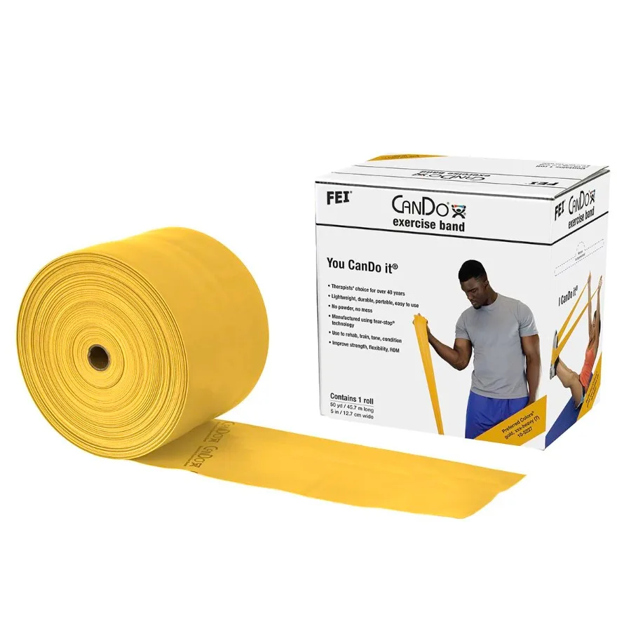 

CanDo Low Powder Exercise Band 50 yard roll Gold XXX-Heavy