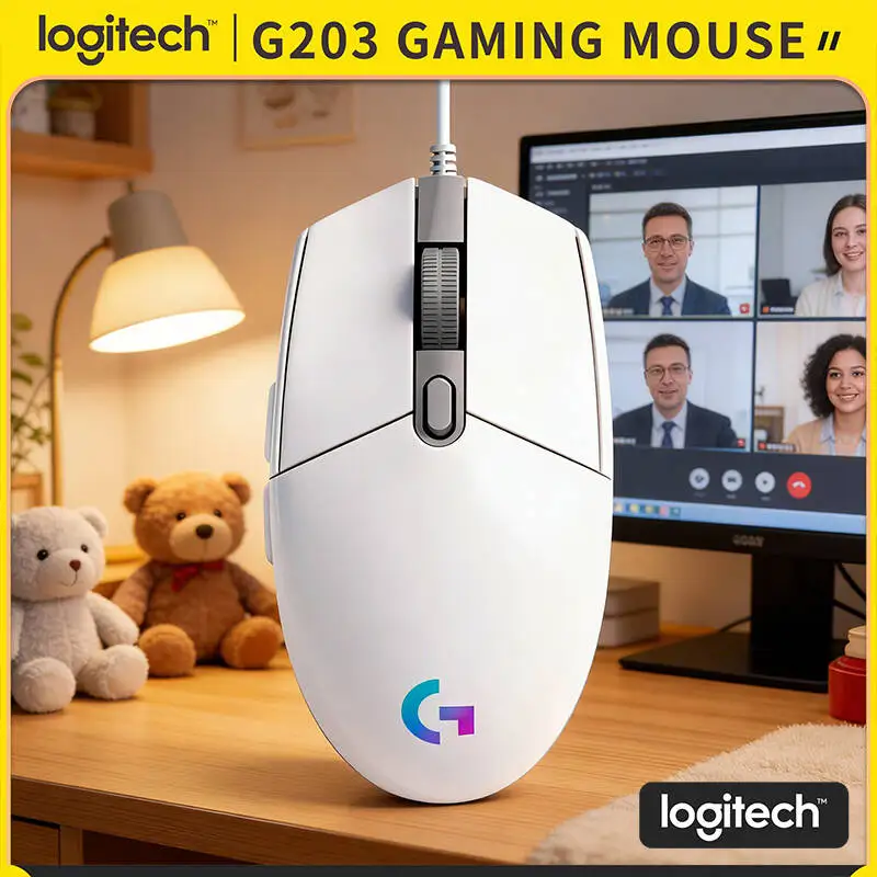 

Игровая мышь Logitech G203 LIGHTSYNC, проводная, 8000 DPI, 16,8 млн цветов RGB, 6 кнопок, механическое натяжение, легкая, 85 г