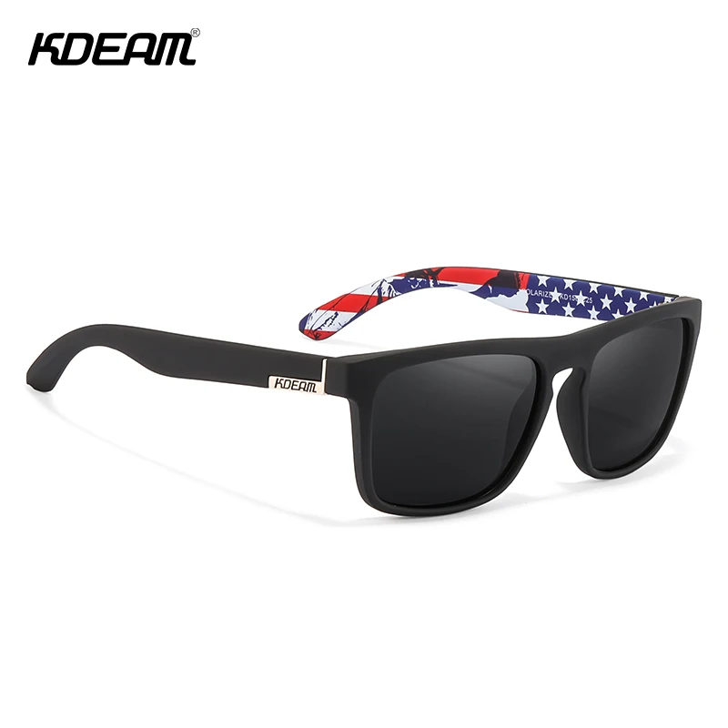 KDEAM 30 Colors Available Top Square Men's Sunglasses Polarized and UV400 Protection Translucent Glasses Frame Mirror Lense