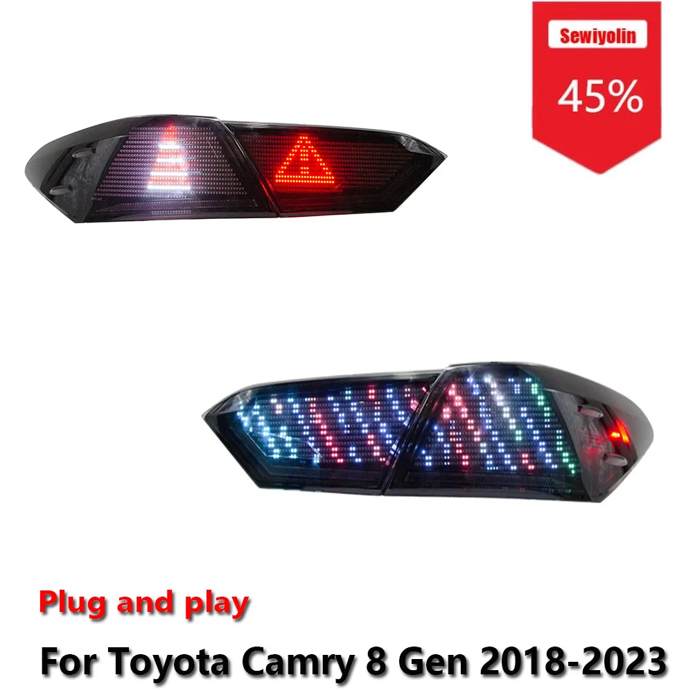 

Sewiyolin Car LED Tail Light Assemblies For Toyota Camry 8 Gen 2018-2023 Auto Fog DRL Brake Turn Signal Lamp Plug and Play