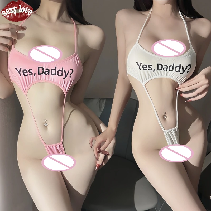 ملابس داخلية نسائية أوروبية وأمريكية مثيرة مطبوع عليها حروف الأب بالإضافة إلى حجم بذلة نسائية مثيرة