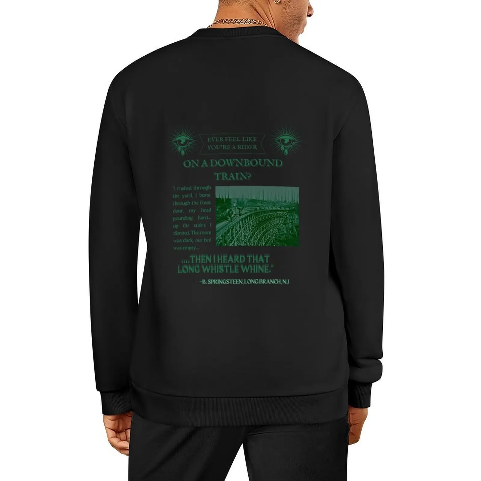 

Bruce Springsteen Downbound Train Vintage Newspaper Lyric Design Pullover autumn autumn clothes men clothes oversize sweatshirt