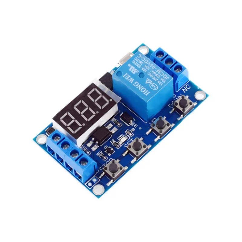 DC 6-30V Support Micro USB 5V LED Display Automation Cycle Delay Timer Switch Off Delay Time Relay 6V 9V 12V 24V