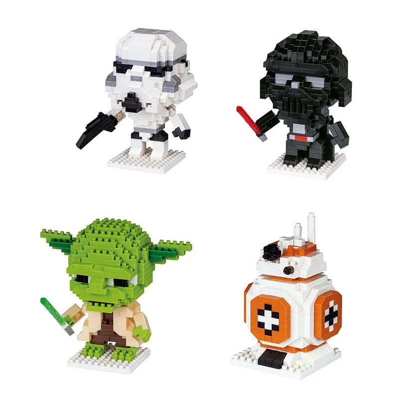 Star Wars Building Blocks Anime Master Yoda Bricks Cartoon Action Figures Heads Assembly Educational Toys Kid Birthday Gift