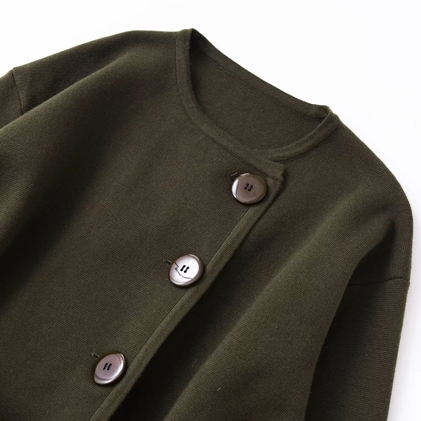 Herfst Dames Jas Met Ronde Hals Gordel Modieus Eenvoudig Gebreid Uitloper Casual Warm Lui Elegant Slim-Fit Vest