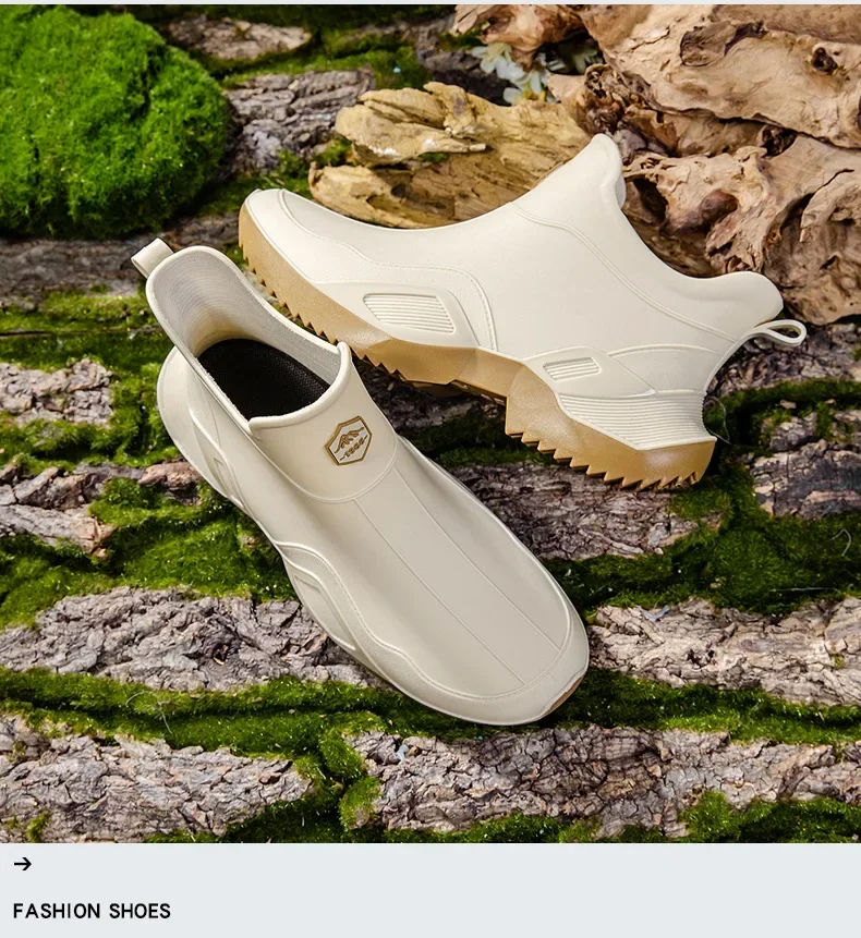Unisex Kurze Regenstiefel Rutschfest Verstärktes PVC-Material Runde Zehenkappe Knöchelhoch Paarstiefel für Frühling und Sommer Wasserschuhe – Detail 40