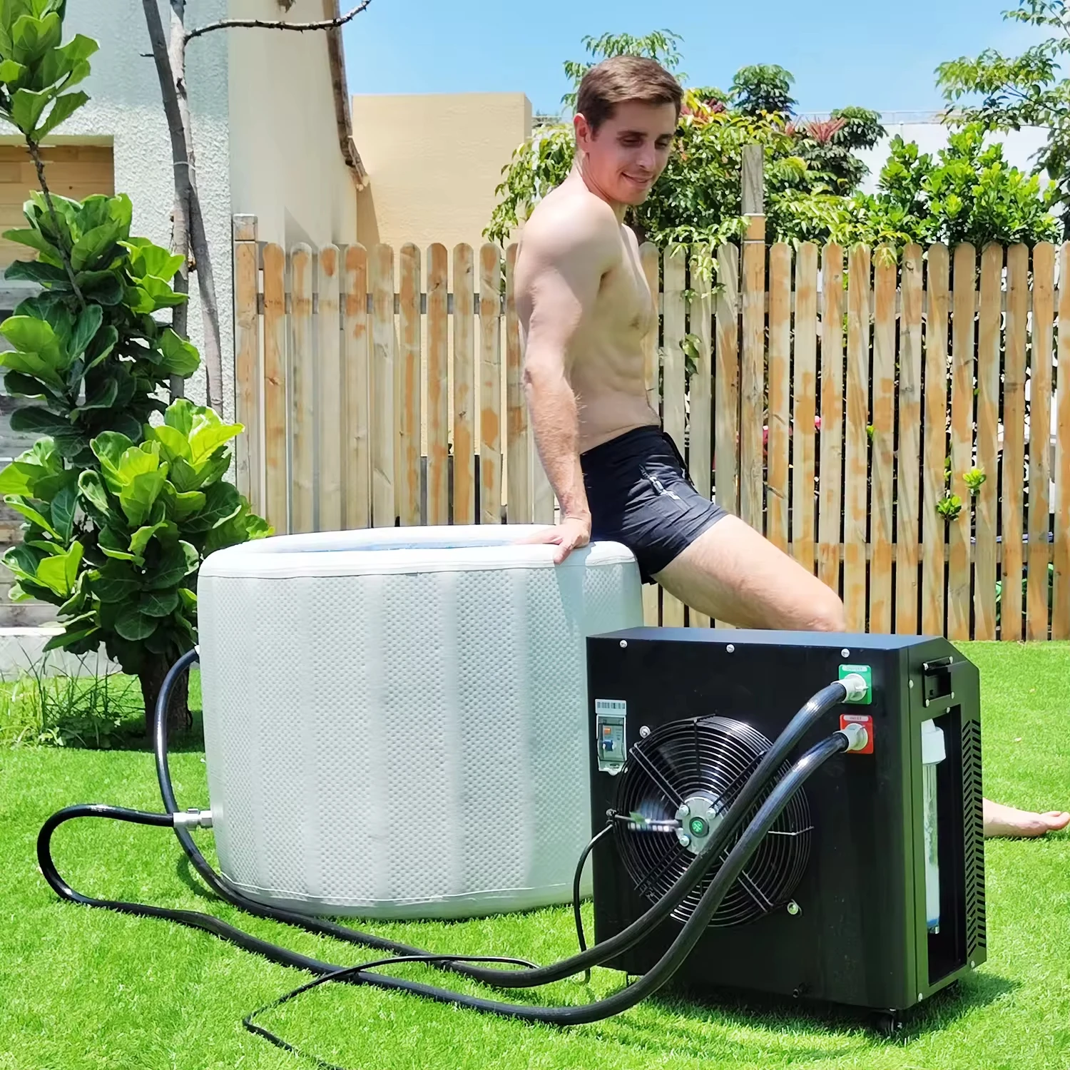 

STLFNew Model Luxury Custom Logo Inflatable Portable Recovery Ice Bath Machine Water Chiller