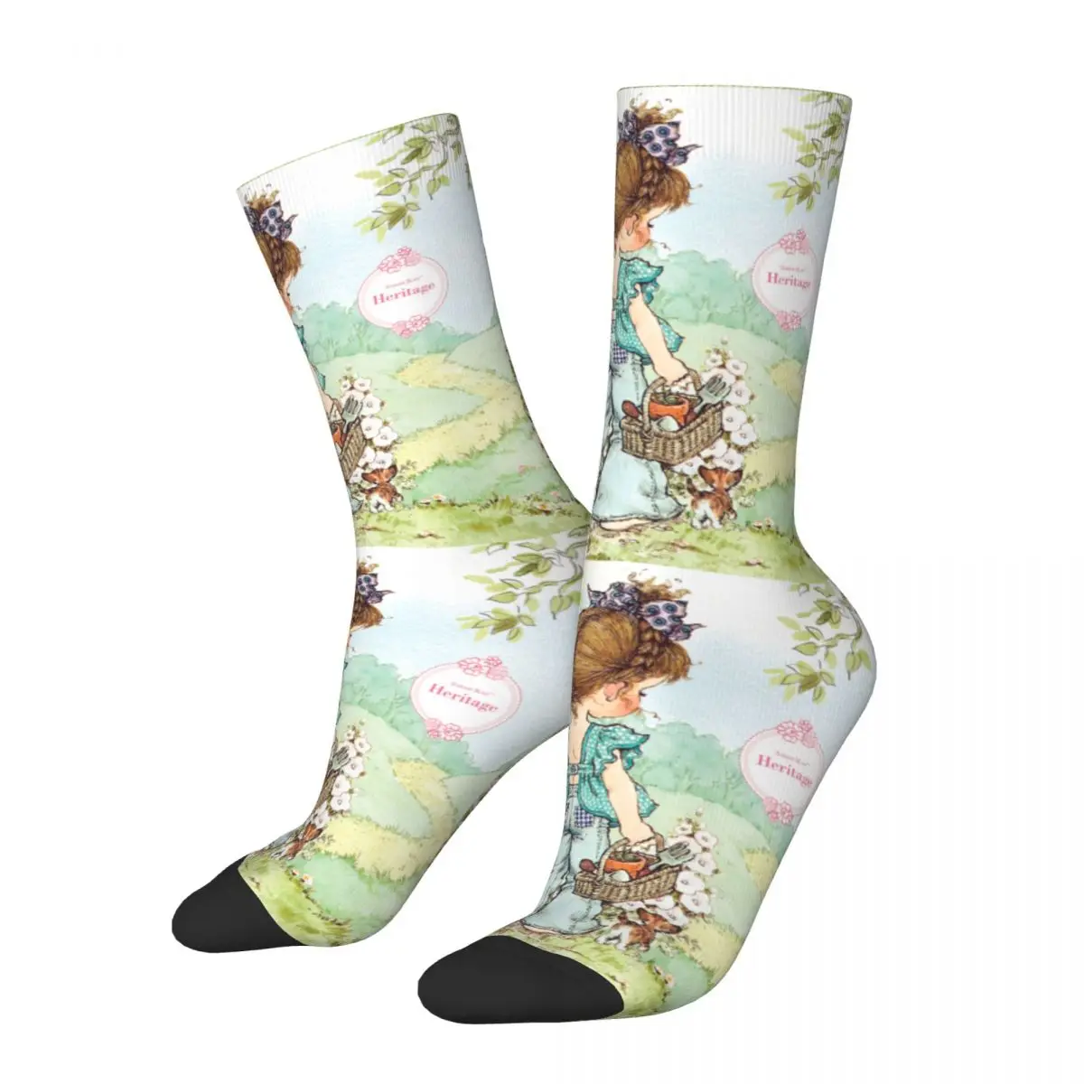 Sarah Kay Country Life Picnic Socks Merchandise All Seasons Cute Cartoon Girl Cute Middle Tube Socks Best Gift Idea for Women