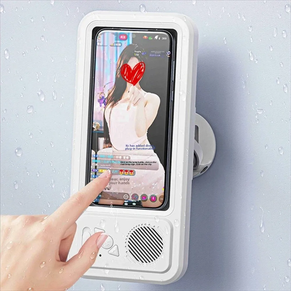 Wodoodporny uchwyt na telefon 360 °   Montaż 60 °   Głośnik Bluetooth z funkcją otwierania, ekran dotykowy odporny na zaparowanie, z bezprzewodowym Bluetooth