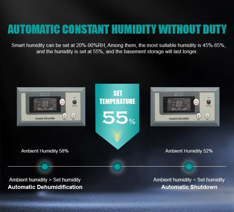 Interior Dehumidifier Commercial Air Dehumidifier Equipment 68L Removable Dezumidificator Swimming Pool Home Room