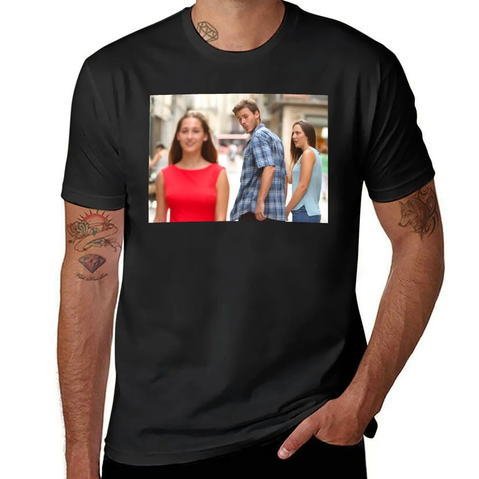 

Distracted Boyfriend T-Shirt customs summer clothes black t shirts for men