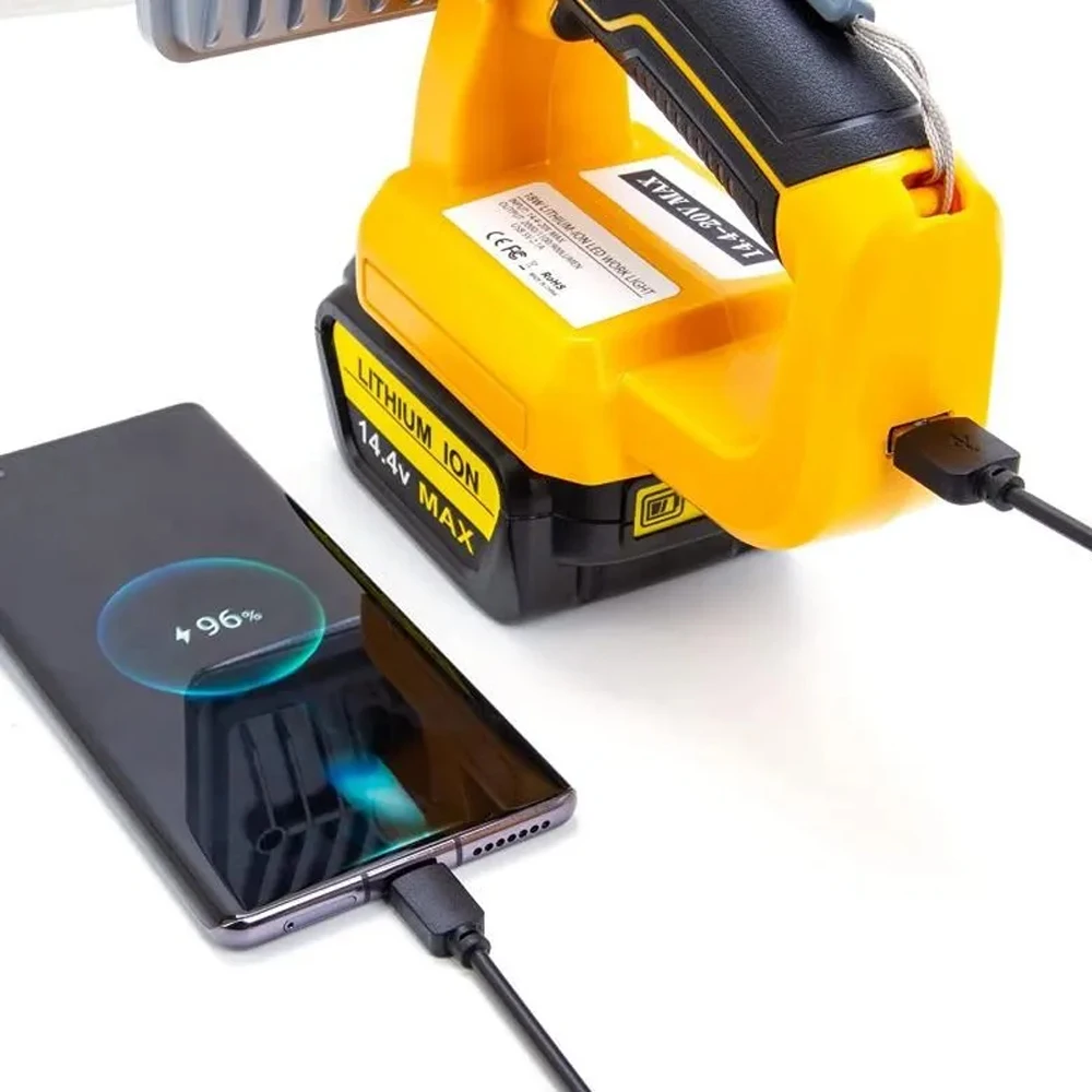 Imagem -04 - Dewalt Led Luz de Trabalho Interior e Exterior Luz Dcb201 Dcb200 18v Bateria de Iões de Lítio Ferramenta Luz 18w 5
