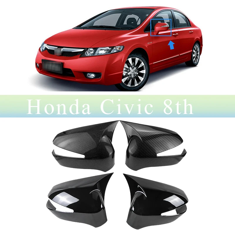 

For 2005-2011 Honda Civic 8th Horn-shaped Reverse Mirror Shell Protection Cover Decorative