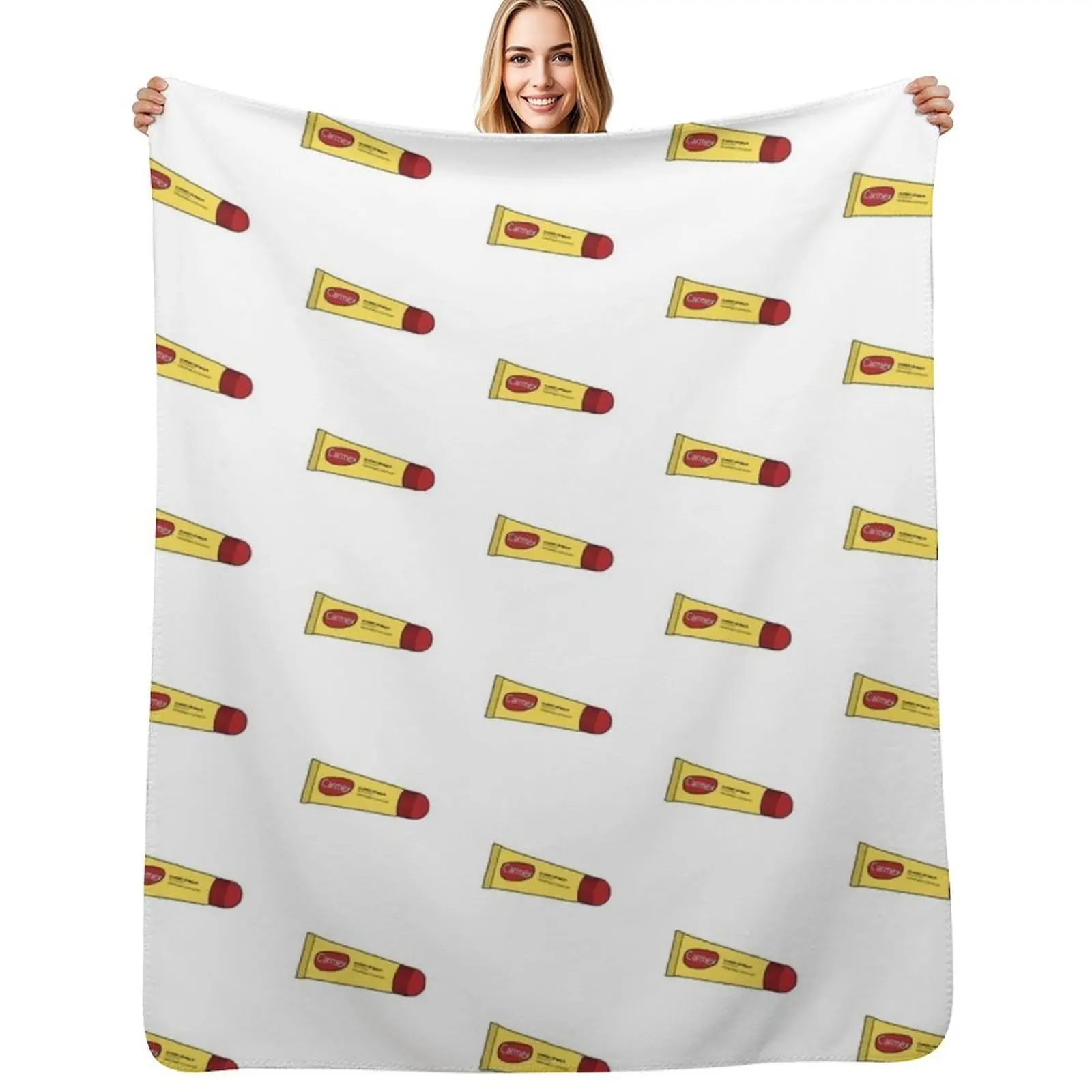 Manta de bálsamo labial Carmex, manta acogedora para siesta, regalo para mamá y papá
