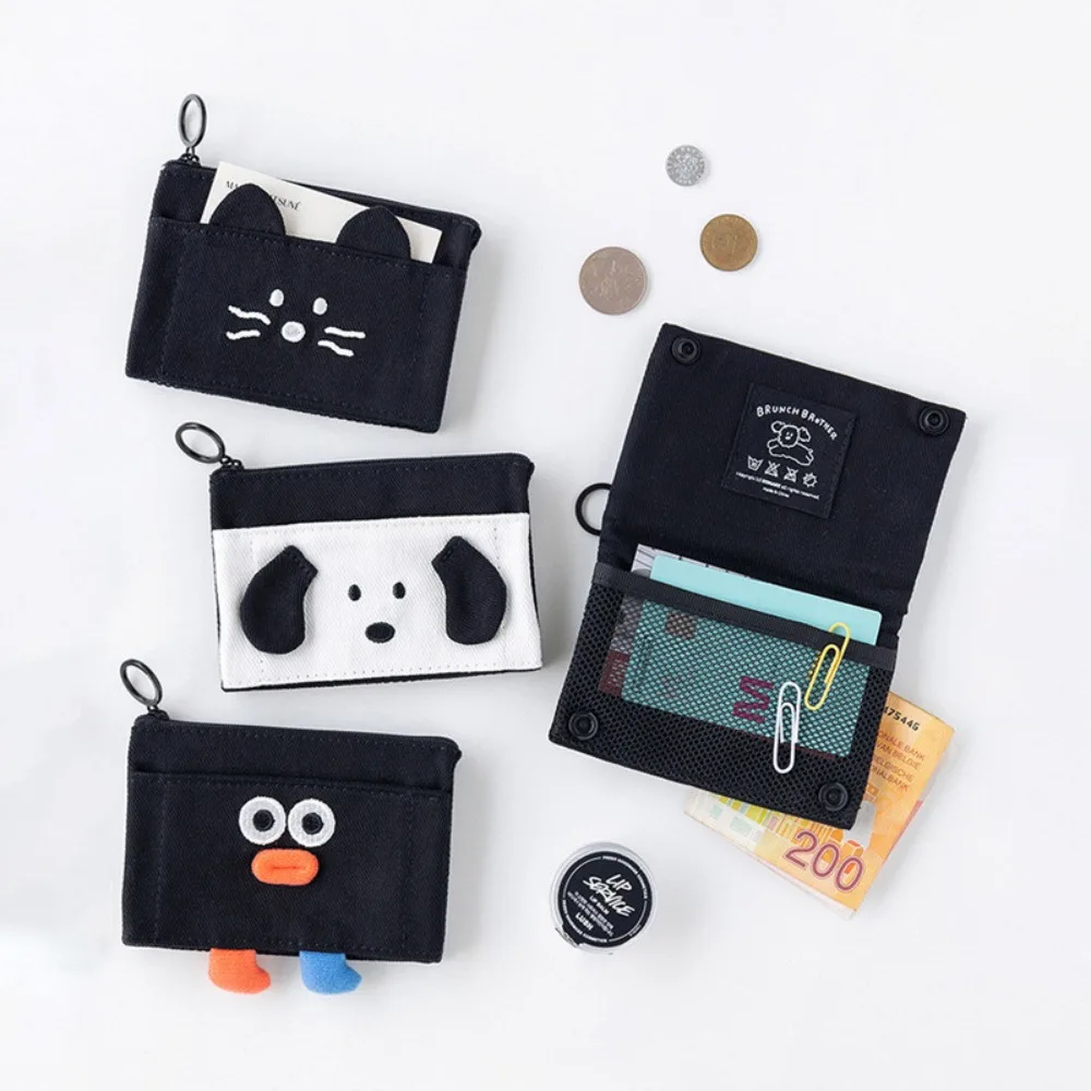 Korean Cartoon Folding Zero Wallet Kawaii Cartoon Cute Student Holder Cat Pattern Women's Coin Purse Korean Style Wallet