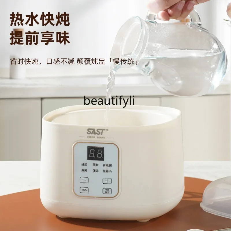 Tazza per stufato elettrica Tazza per stufato a nido d'uccello Pentola per stufato elettrica per zuppa di cibo complementare per uso domestico 1-2 bambini