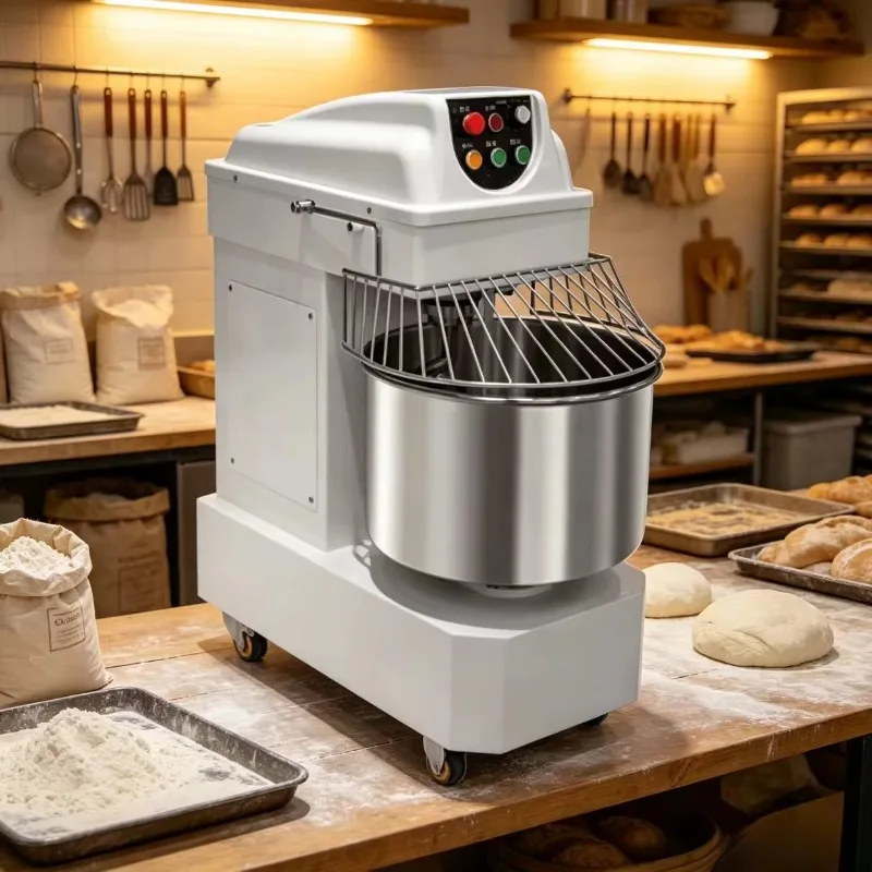 

Customized Commercial Spiral Dough Mixer Double Action Multifunctional Timed Variable Frequency High-Torque Bakery Flour