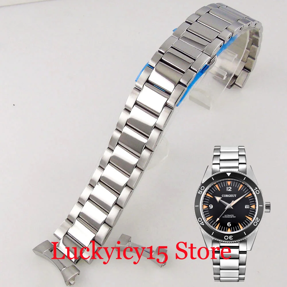 

New Version Corgeut 22MM Width Lug 316L Stainless Steel Watch Polished Bracelet Fit 41MM Automatic Men's Wristwatch