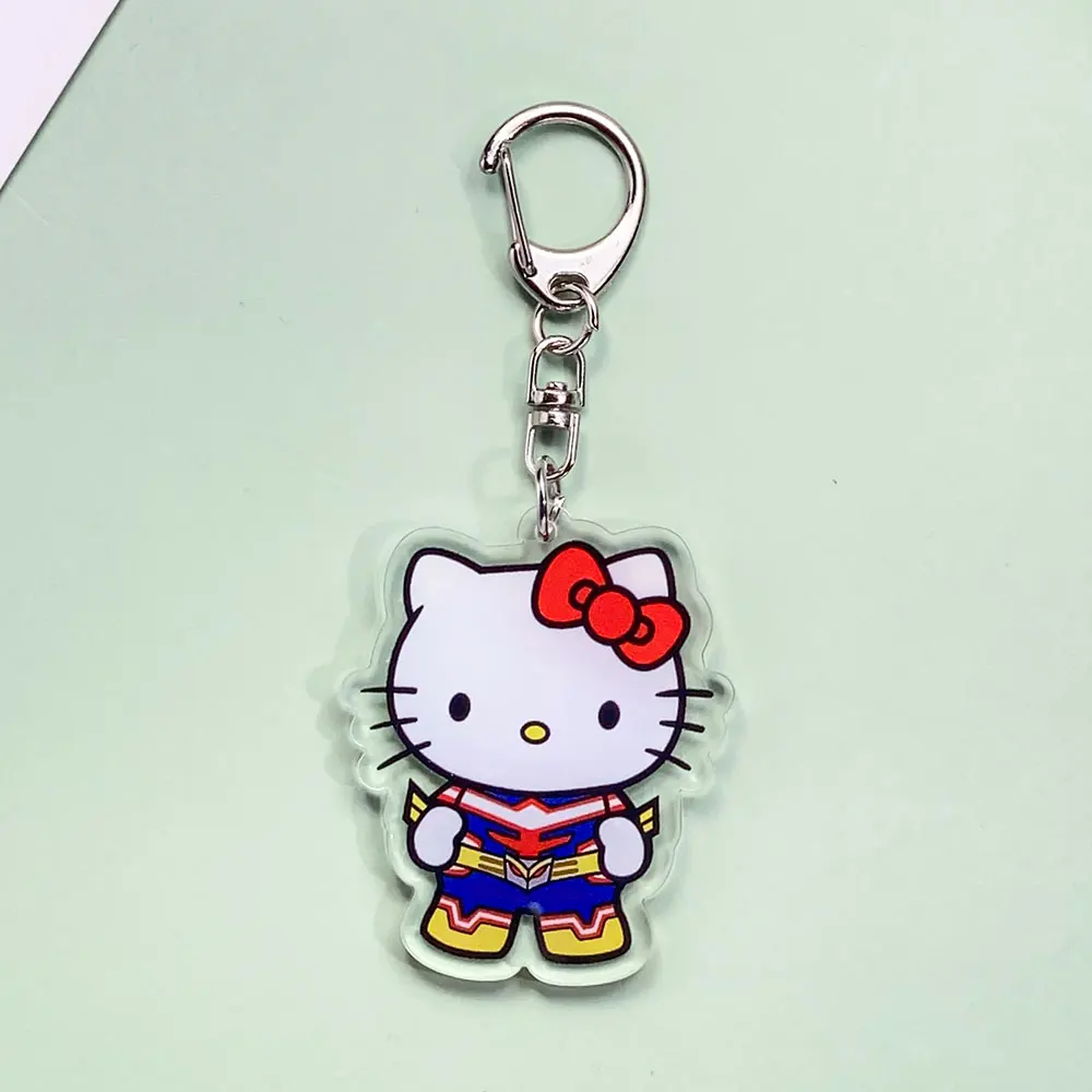 سانريو بطلي الأكاديمية سلسلة مفاتيح مصنوعة من الأكريليك اكسسوارات مضحك حقيبة سحرية سيارة على ظهره قلادة الإبداعية كيرينغ هدايا للأصدقاء