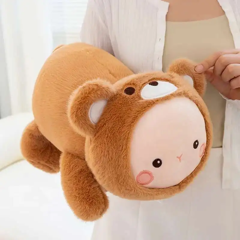 Nieuwe Cartoon Beer Pluche Dier Comfort Pluche Kussen Rustgevend Speelgoed voor Vrienden Kinderen Kerst- en Verjaardagscadeau