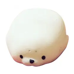Cute Soft White Seal Stress Relieve Squeeze Healing Toy Mini Animal Anti-stress Ball Fidget Squeeze Toys Adult Kids Gift