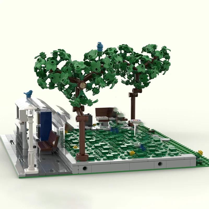 Model budynku miejskiego Moc cegły budowlane modułowe gry na trawnik Frisbee Model technologia modułowe bloki prezenty zabawki zestawy DIY montaż