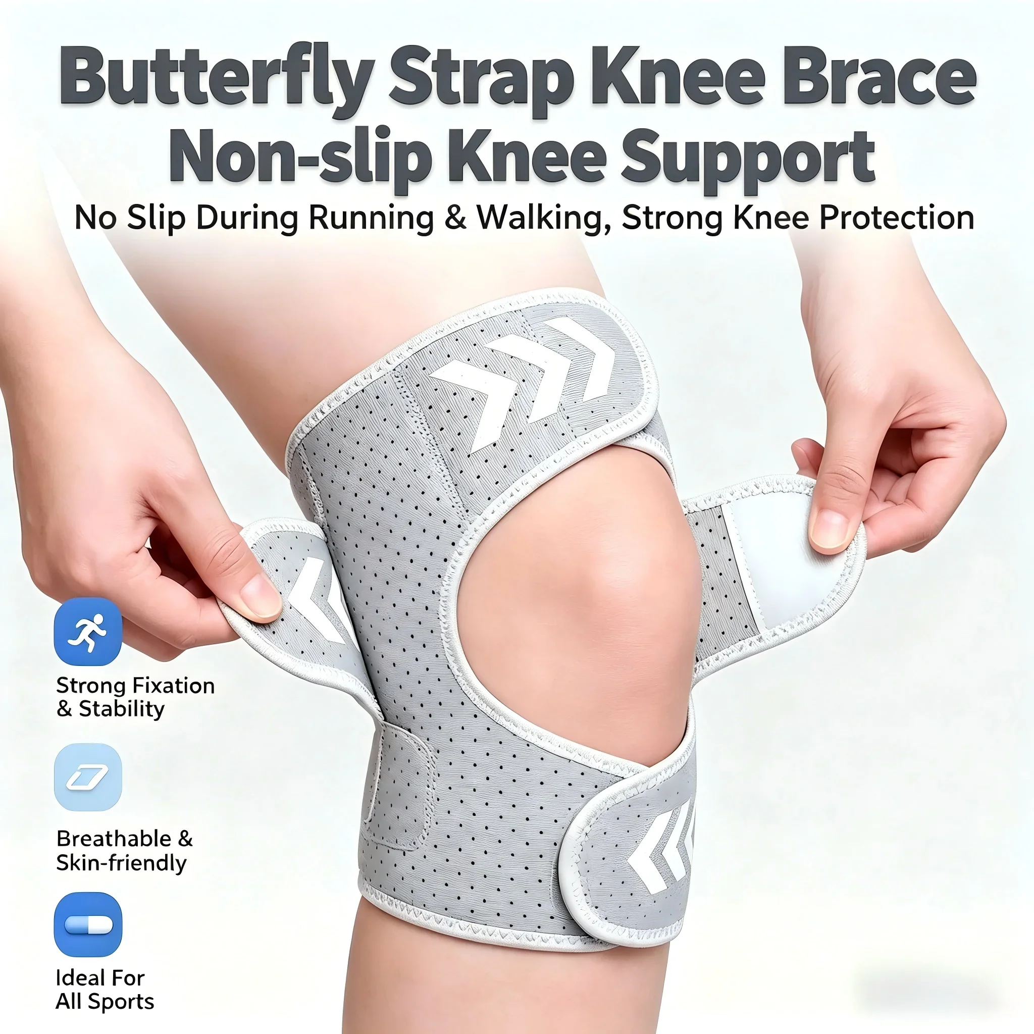 

3rd Gen Spring Knee Support Brace, 20kg Pressure Reduction Knee Booster for Pain Relief, Adjustable Stabilizer for Walking,