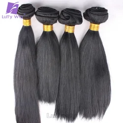 Double Drawn Full End Straight Hair Bundles Human Hair Weft Extensions Smooth Brazilian Straight Hair Bundles for Black Women