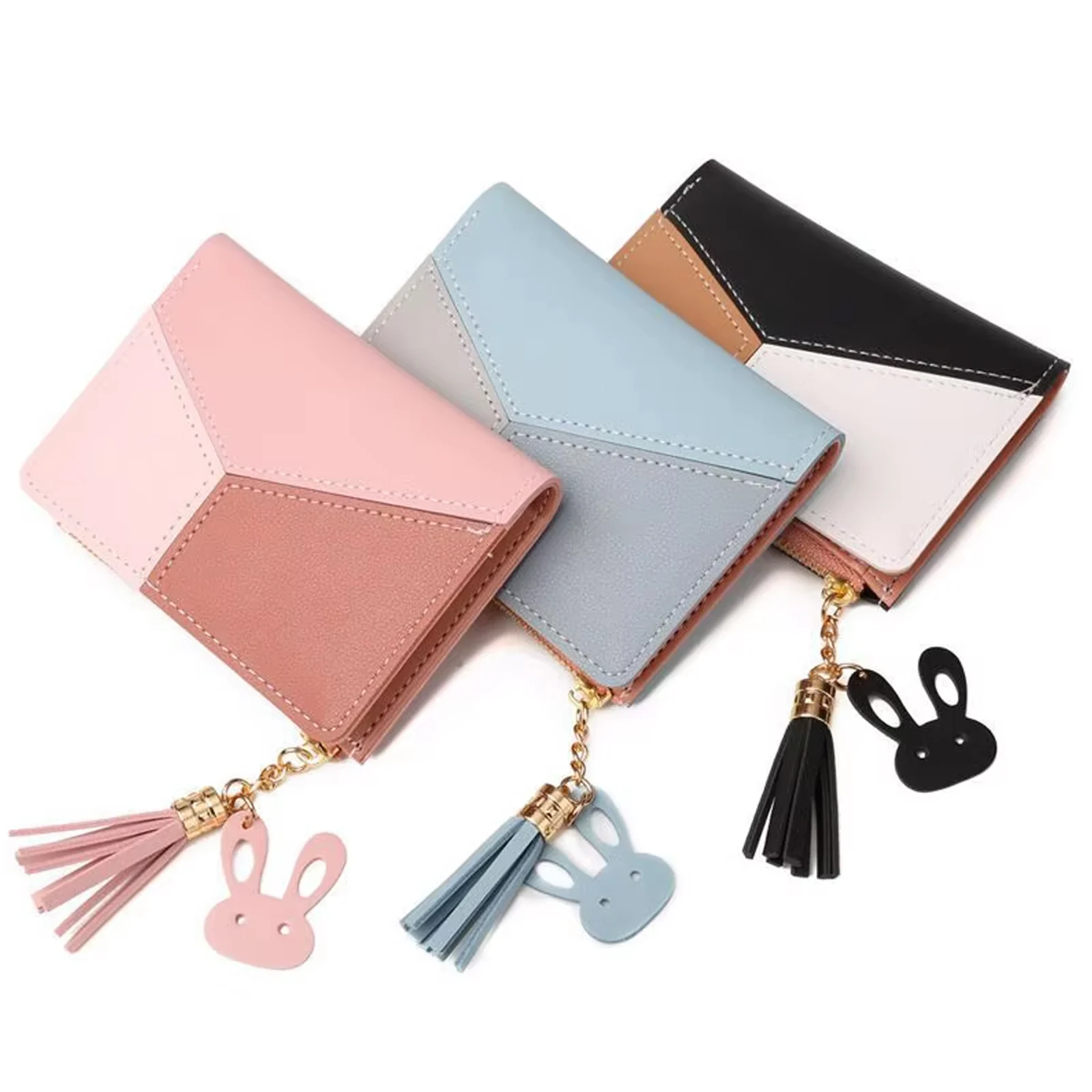 Women's Wallet PU Leather Women's Wallet Leather Handbag Card Holder Foldable Portable Card Case