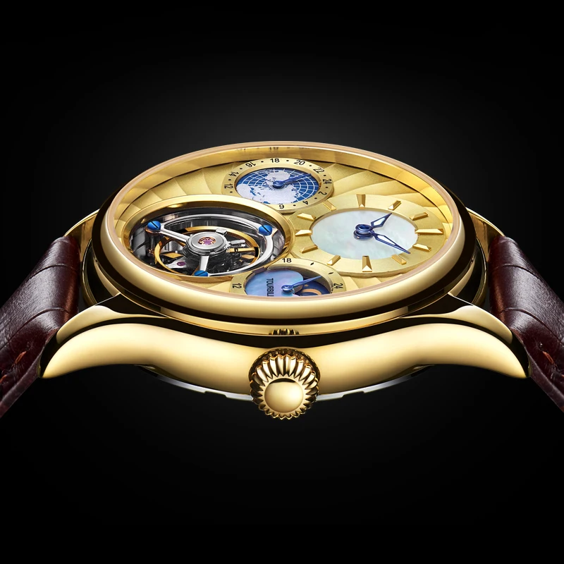 2025 Real Tourbillon Multi functional Mechanical Watch for Men Stainless Steel Sapphire Luxury Fashion Watch, Waterproof