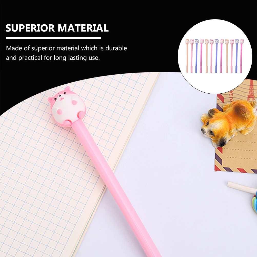 

12 Pcs Creative Neutral Pen Fun Gel Pens Cute Cartoon Fashion Animal Ballpoint Silicone Head Kawaii Stationery Student