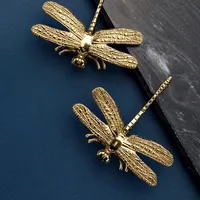 1pcs Dragonfly Shape Brass Door Knobs Furniture Cupboard Drawer Pulls Dresser Wardrobe Kitchen Cabinet Handles
