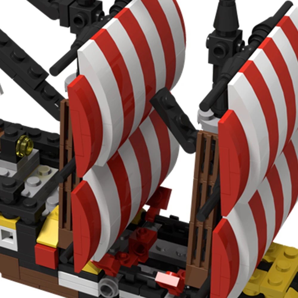 Gobricks MOC Mini Schepen Mini Zwarte Zee Barracuda 6285 Bricks Model Viking Schip Bouwsteen set Onderwijs Speelgoed Voor Gift